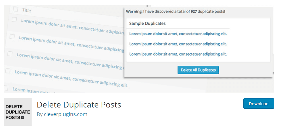 Delete Duplicate Posts WordPress Plugin