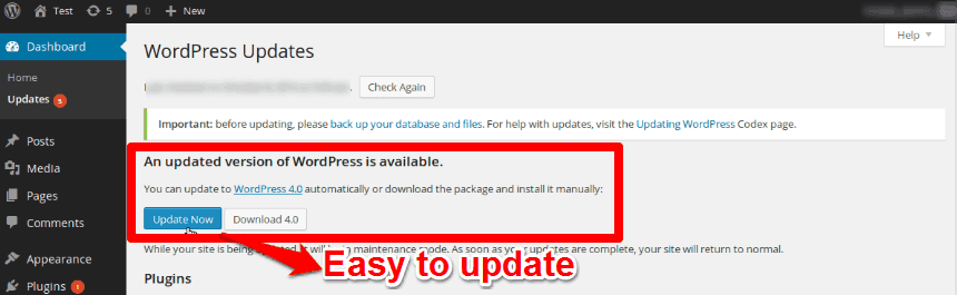 Easy to Update WordPress