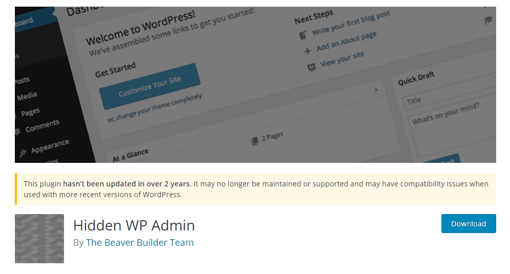 Hidden WP Admin WordPress Plugins