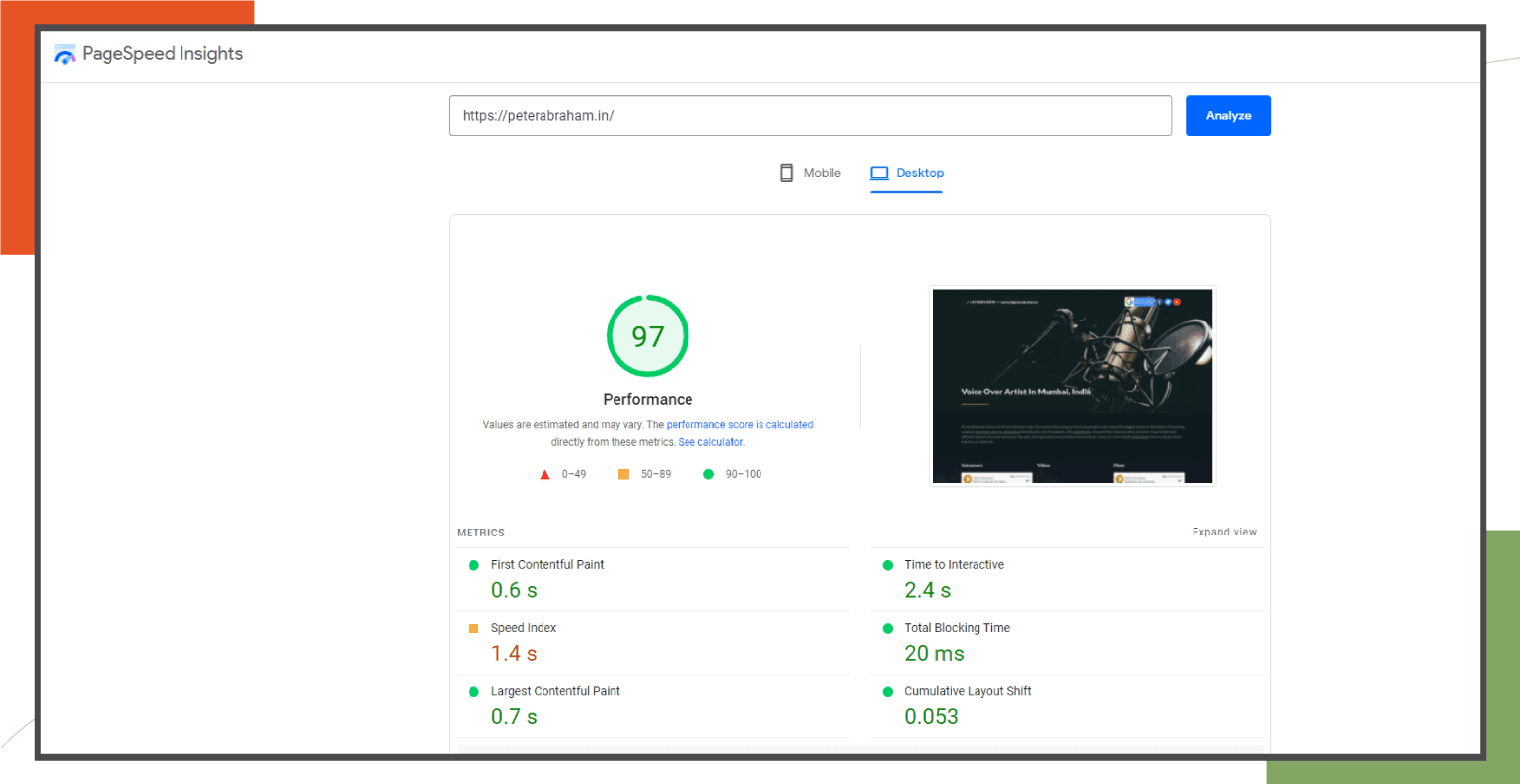 Peter Abraham PageSpeed