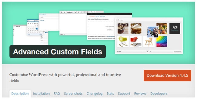 advanced custom fields plugin