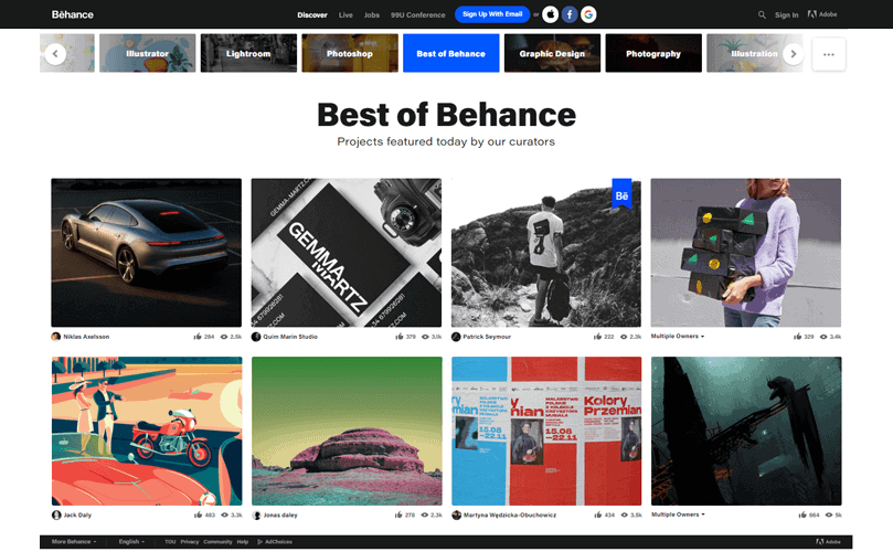 Behance Free Online Portfolio Website