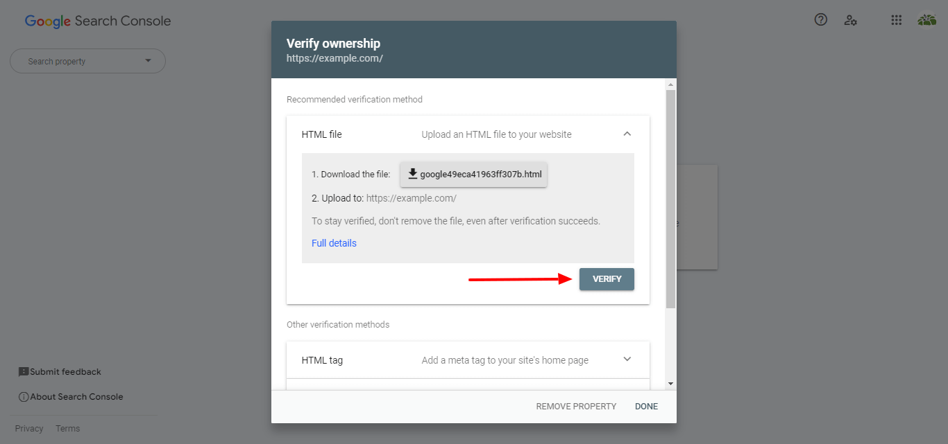 click on the verify button click on the verify button