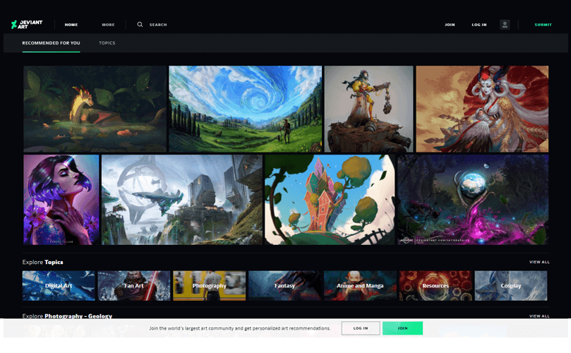 Deviantart Free Online Portfolio Website