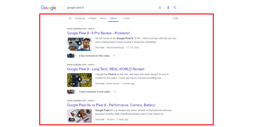 video-search-results-on google-serp